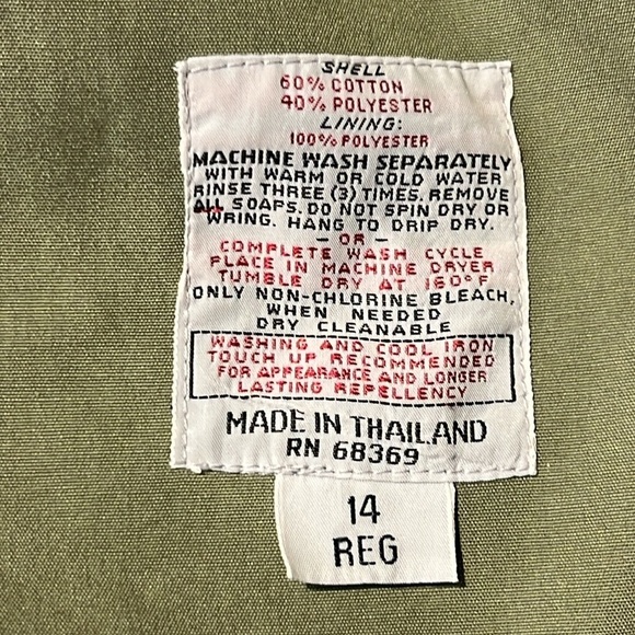 London Fog Avacado Green Trench Coat Double Breasted Belt Size 14 Regular - Picture 10 of 15